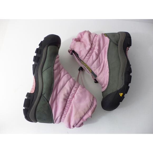 KEEN GREY NUBUCK PINK NYLON WATERPROOF WINTER SNOW ANKLE BOOT YOUTH EUR 38 US 5M - Picture 5 of 9